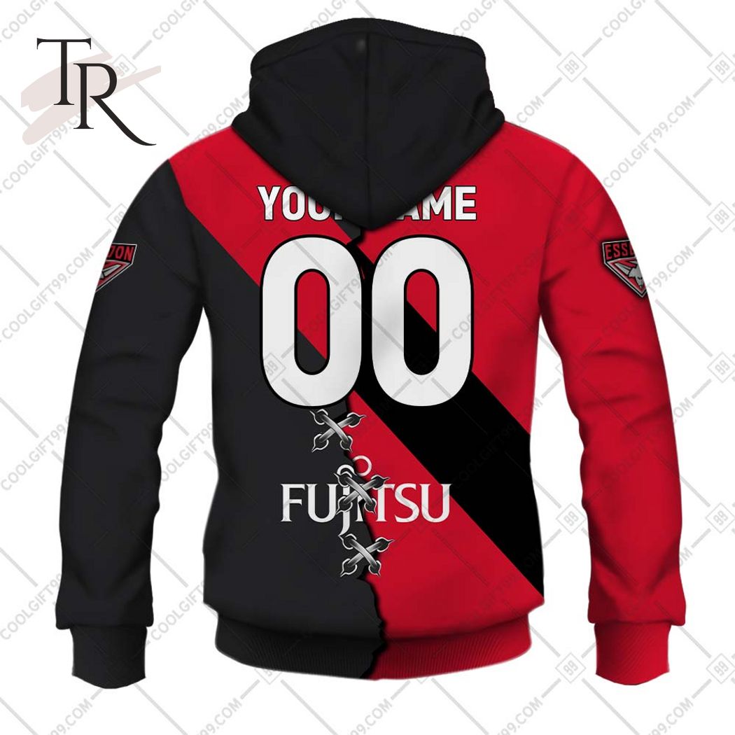 Personalized Guernsey Mix V2 AFL Essendon Bombers Hoodie 3D - Famjoys Personalized Guernsey Mix V2 AFL Essendon Bombers Hoodie 3D - Famjoys