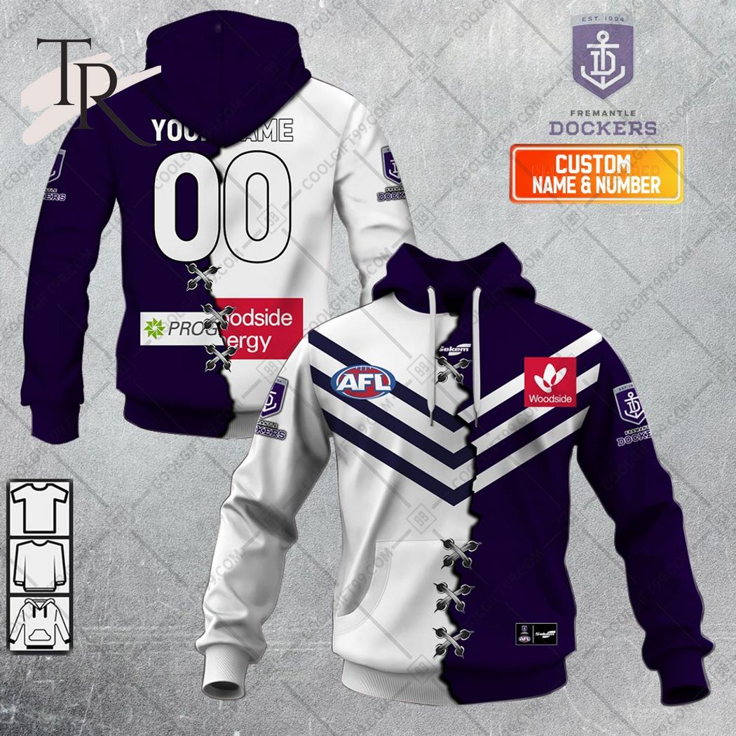 Personalized Guernsey Mix V2 AFL Fremantle Dockers Hoodie 3D - Famjoys Personalized Guernsey Mix V2 AFL Fremantle Dockers Hoodie 3D - Famjoys