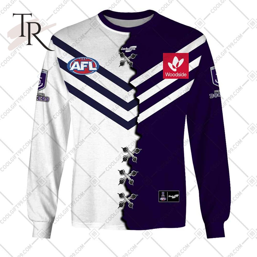 Personalized Guernsey Mix V2 AFL Fremantle Dockers Hoodie 3D - Famjoys Personalized Guernsey Mix V2 AFL Fremantle Dockers Hoodie 3D - Famjoys