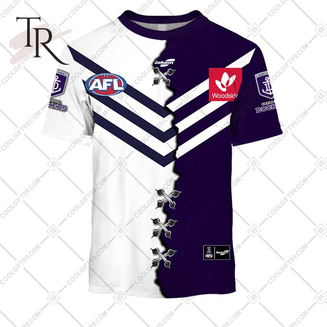 Personalized Guernsey Mix V2 AFL Fremantle Dockers Hoodie 3D - Famjoys Personalized Guernsey Mix V2 AFL Fremantle Dockers Hoodie 3D - Famjoys