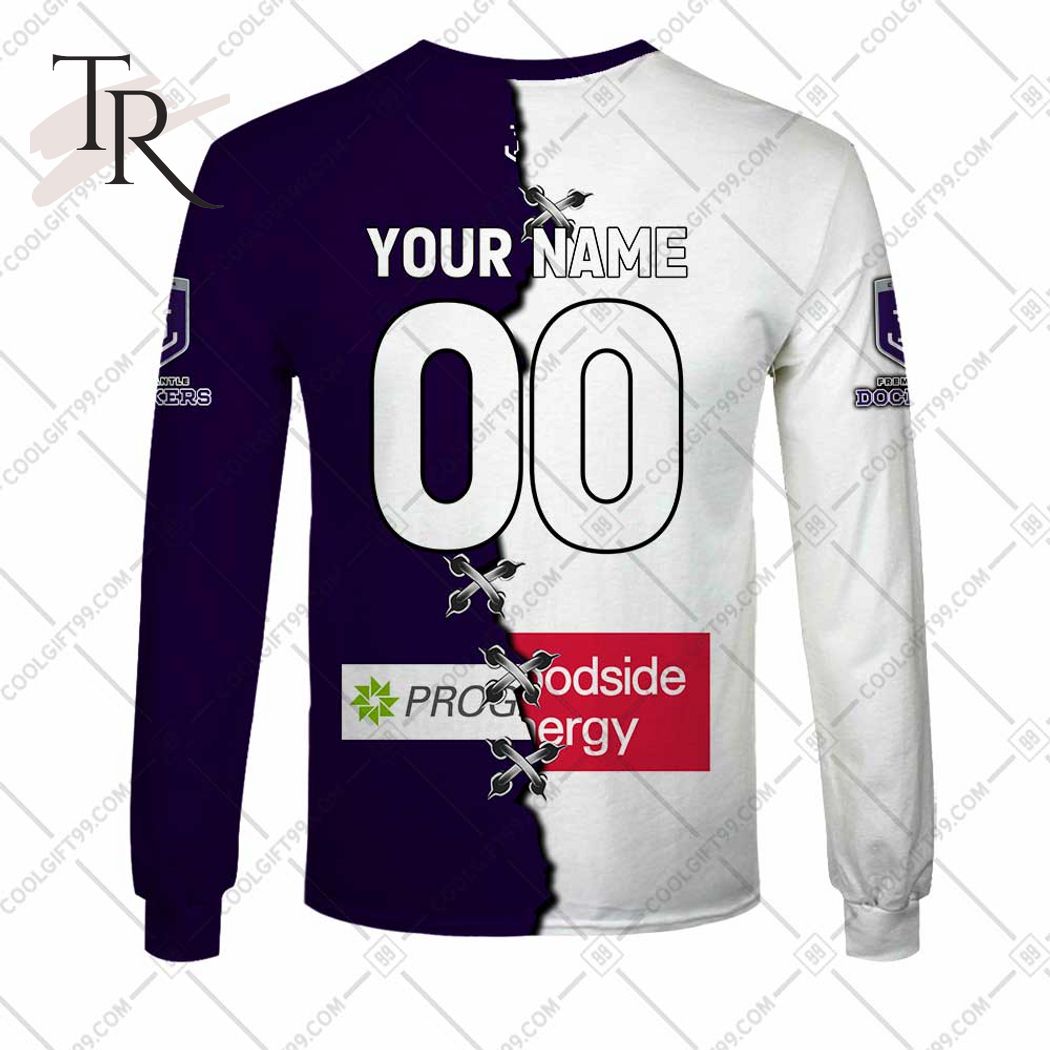 Personalized Guernsey Mix V2 AFL Fremantle Dockers Hoodie 3D - Famjoys Personalized Guernsey Mix V2 AFL Fremantle Dockers Hoodie 3D - Famjoys