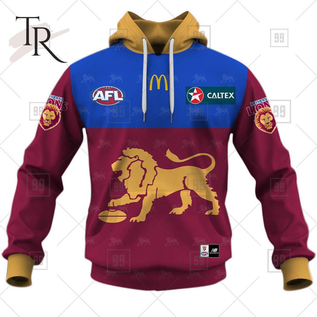 Personalized Home Guernsey 2023 AFL Brisbane Lions Hoodie - Famjoys Personalized Home Guernsey 2023 AFL Brisbane Lions Hoodie - Famjoys
