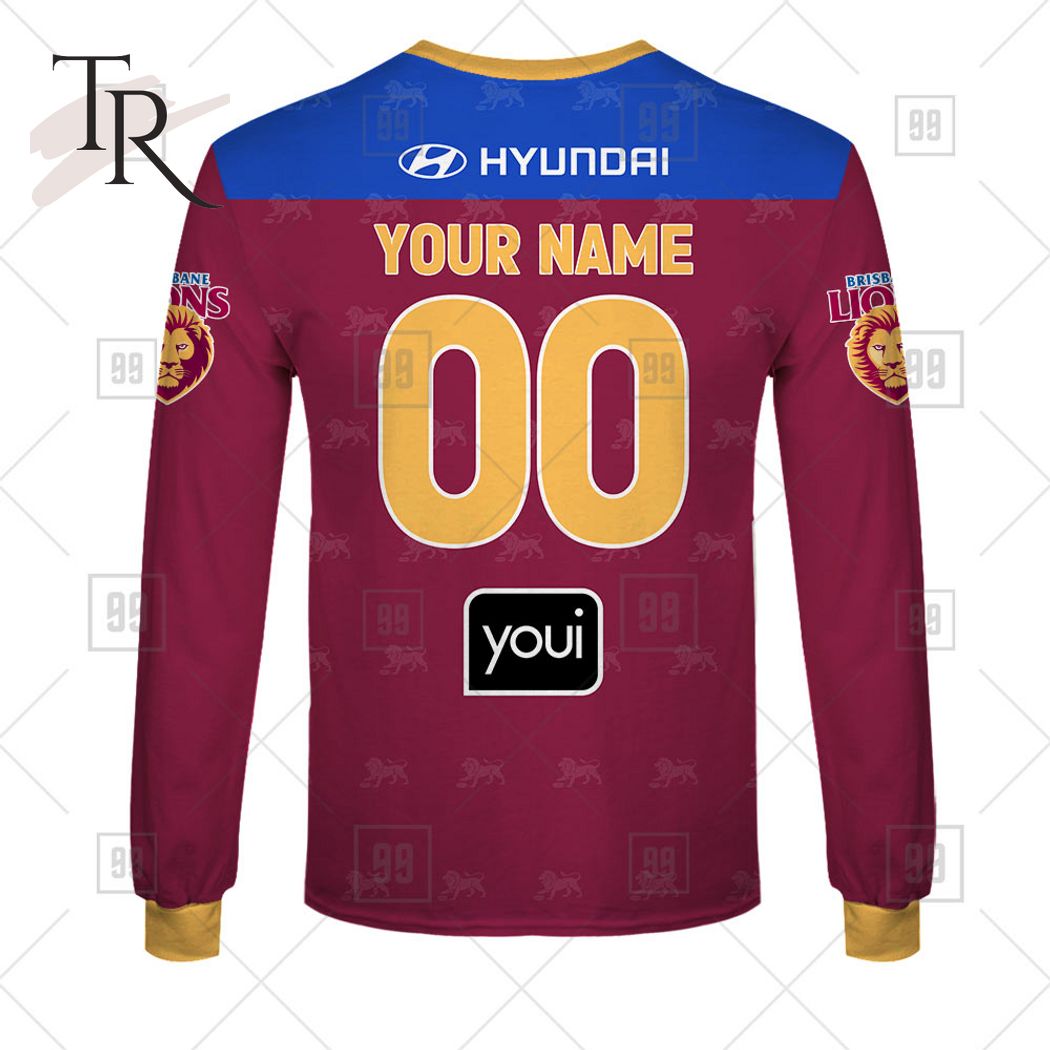 Personalized Home Guernsey 2023 AFL Brisbane Lions Hoodie - Famjoys Personalized Home Guernsey 2023 AFL Brisbane Lions Hoodie - Famjoys