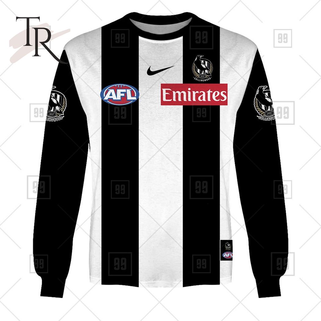 Personalized Home Guernsey 2023 AFL Collingwood Magpies Hoodie - Famjoys Personalized Home Guernsey 2023 AFL Collingwood Magpies Hoodie - Famjoys
