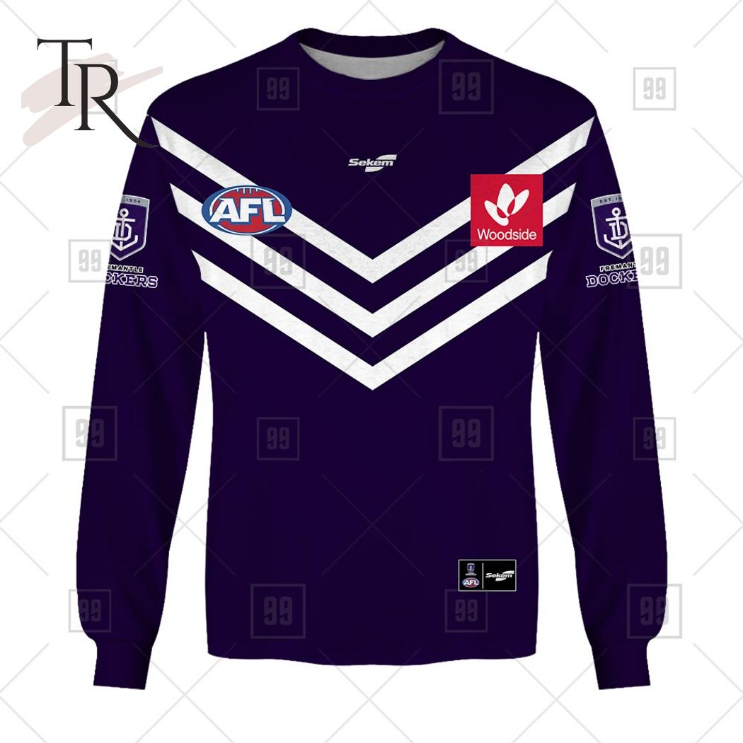Personalized Home Guernsey 2023 AFL Fremantle Dockers Hoodie - Famjoys Personalized Home Guernsey 2023 AFL Fremantle Dockers Hoodie - Famjoys