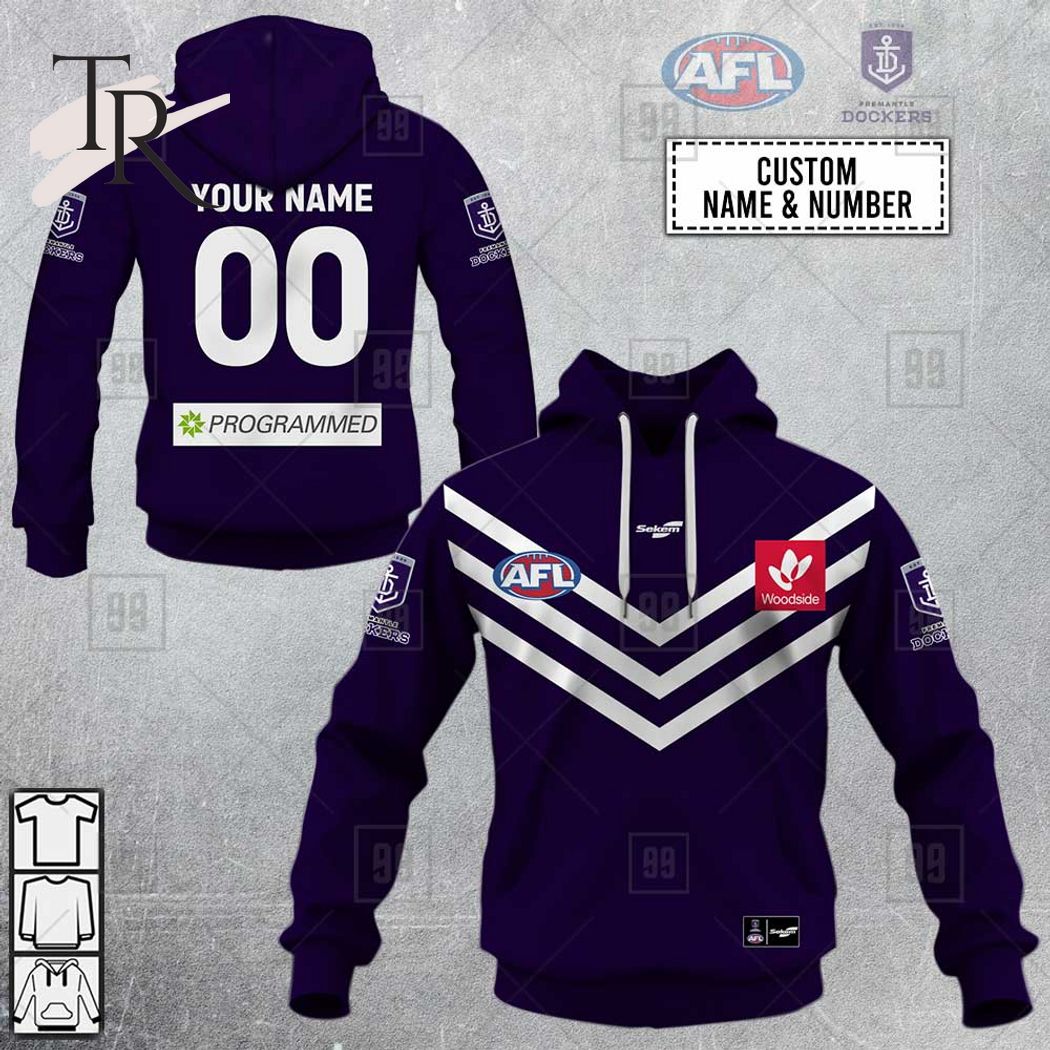 Personalized Home Guernsey 2023 AFL Fremantle Dockers Hoodie - Famjoys Personalized Home Guernsey 2023 AFL Fremantle Dockers Hoodie - Famjoys