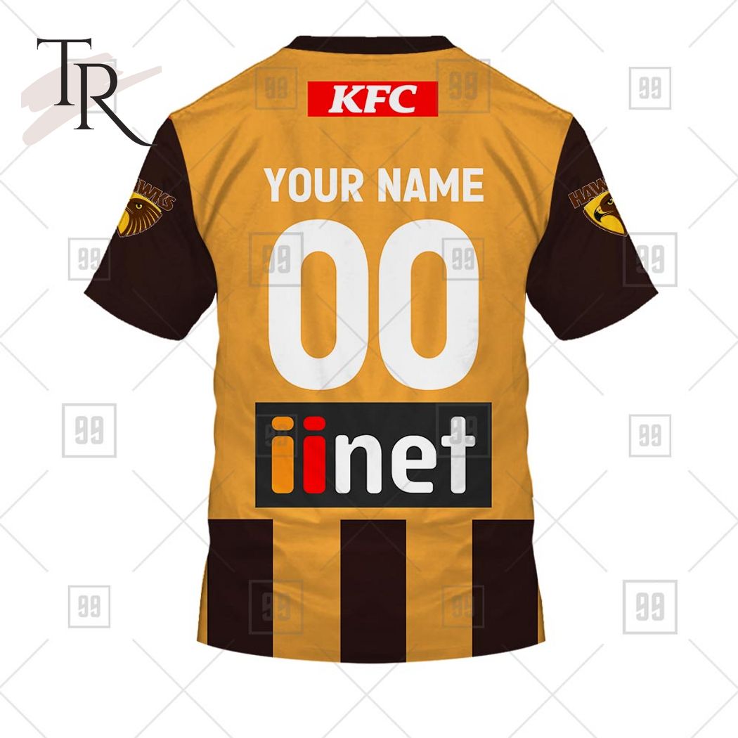 Personalized Home Guernsey 2023 AFL Hawthorn Hawks Hoodie - Famjoys Personalized Home Guernsey 2023 AFL Hawthorn Hawks Hoodie - Famjoys