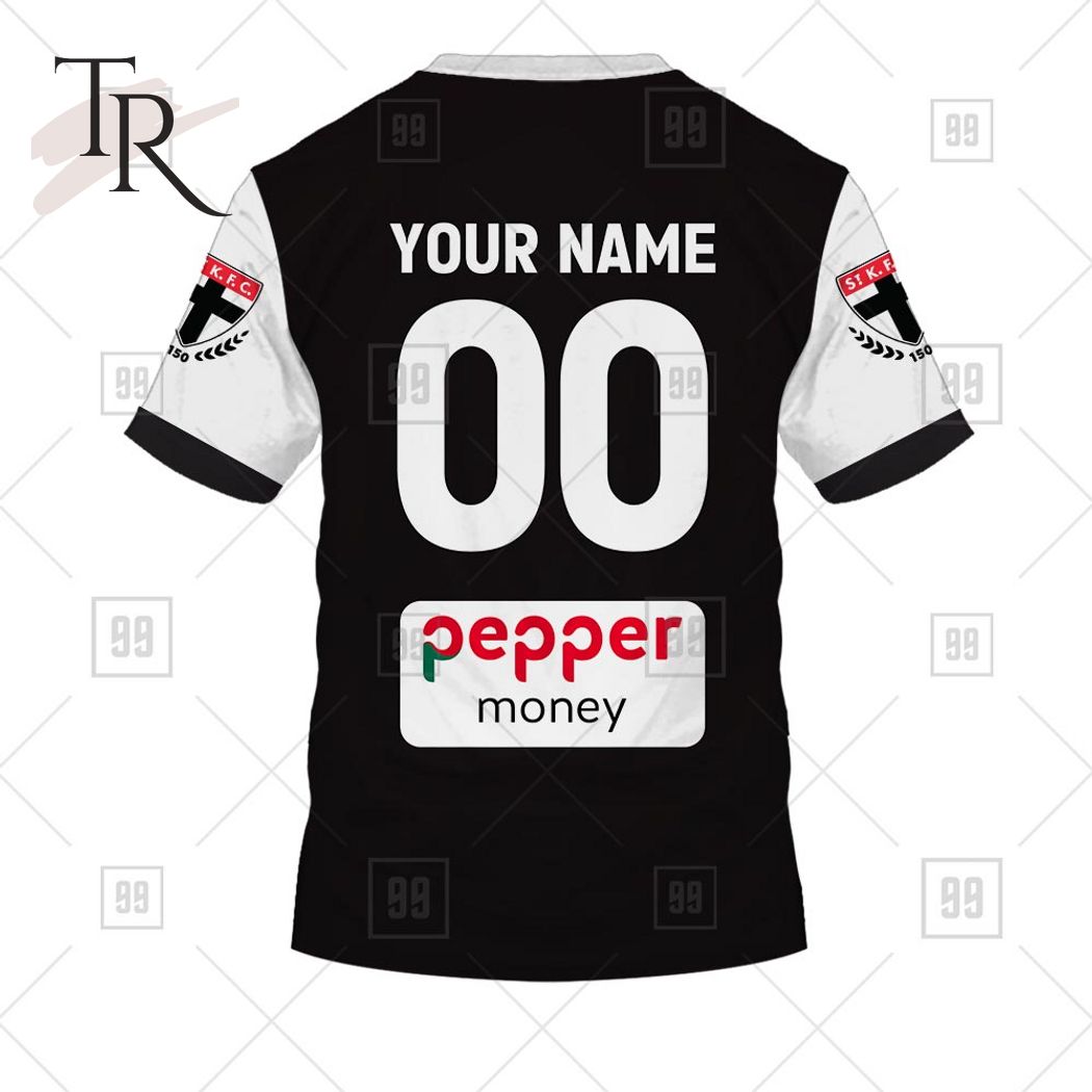 Personalized Home Guernsey 2023 AFL St Kilda Saints Hoodie - Famjoys Personalized Home Guernsey 2023 AFL St Kilda Saints Hoodie - Famjoys