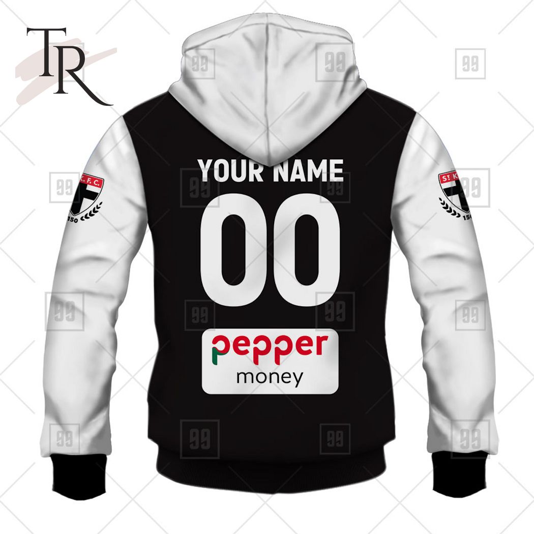 Personalized Home Guernsey 2023 AFL St Kilda Saints Hoodie - Famjoys Personalized Home Guernsey 2023 AFL St Kilda Saints Hoodie - Famjoys