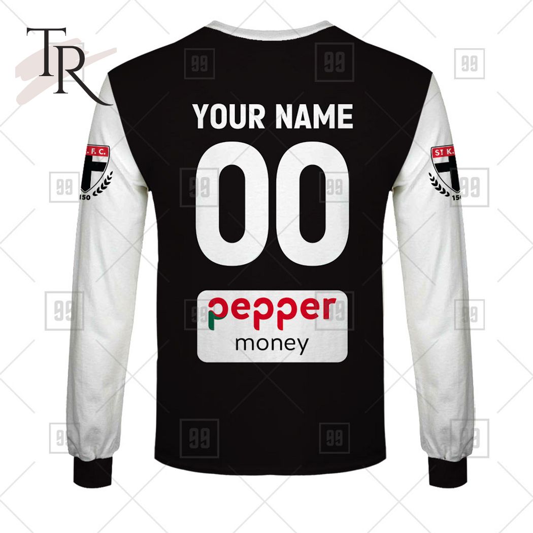 Personalized Home Guernsey 2023 AFL St Kilda Saints Hoodie - Famjoys Personalized Home Guernsey 2023 AFL St Kilda Saints Hoodie - Famjoys