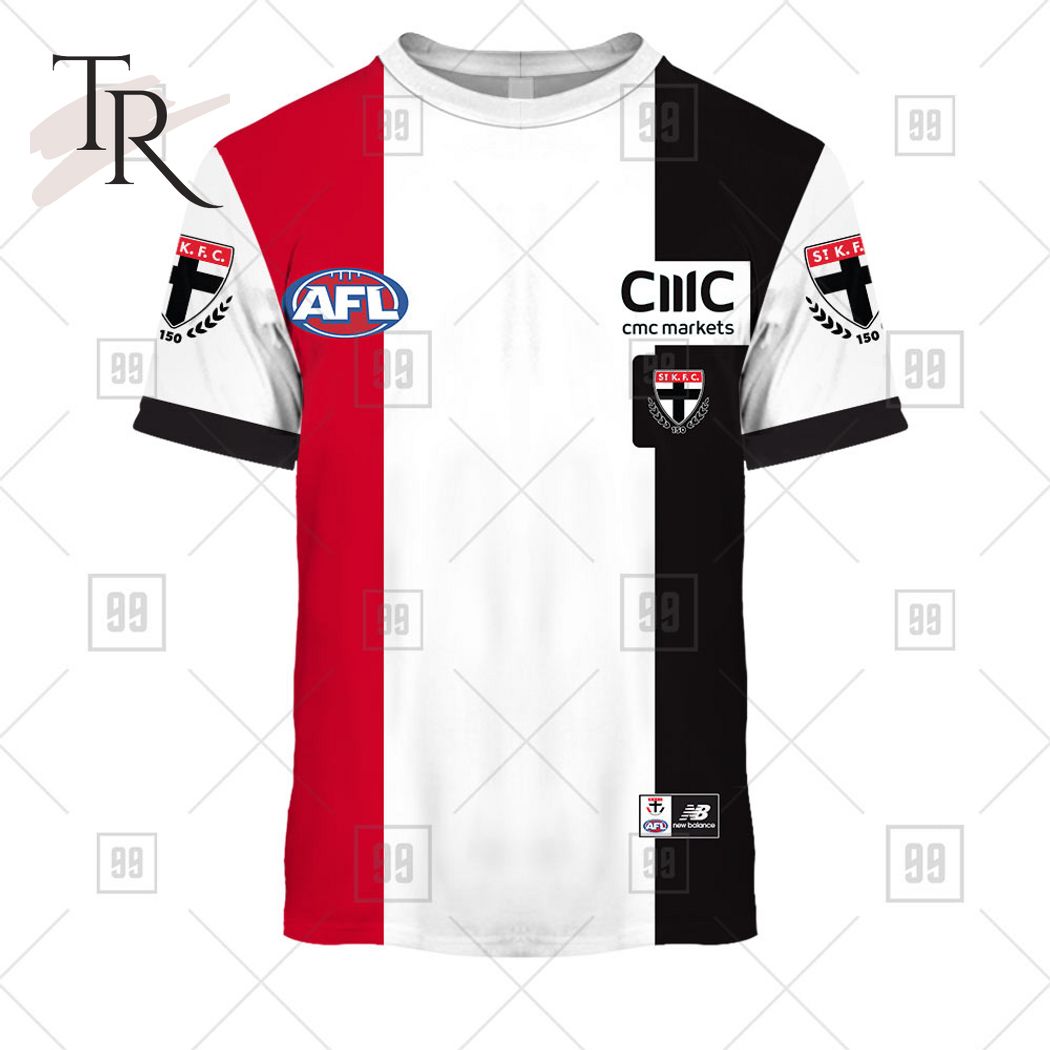 Personalized Home Guernsey 2023 AFL St Kilda Saints Hoodie - Famjoys Personalized Home Guernsey 2023 AFL St Kilda Saints Hoodie - Famjoys