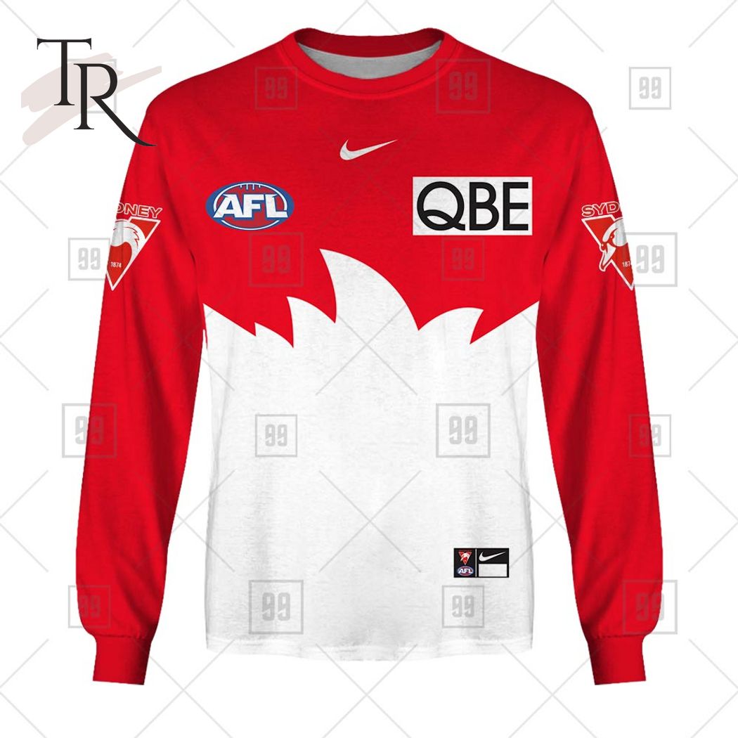 Personalized Home Guernsey 2023 AFL Sydney Swans Hoodie - Famjoys Personalized Home Guernsey 2023 AFL Sydney Swans Hoodie - Famjoys