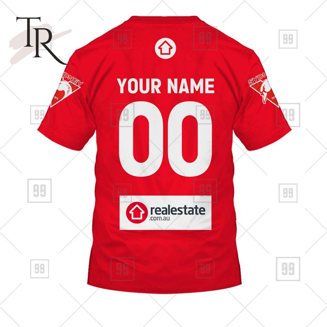 Personalized Home Guernsey 2023 AFL Sydney Swans Hoodie - Famjoys Personalized Home Guernsey 2023 AFL Sydney Swans Hoodie - Famjoys