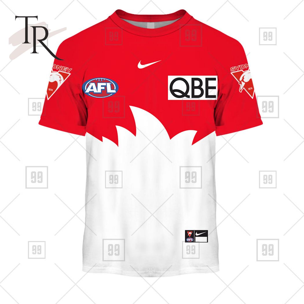 Personalized Home Guernsey 2023 AFL Sydney Swans Hoodie - Famjoys Personalized Home Guernsey 2023 AFL Sydney Swans Hoodie - Famjoys