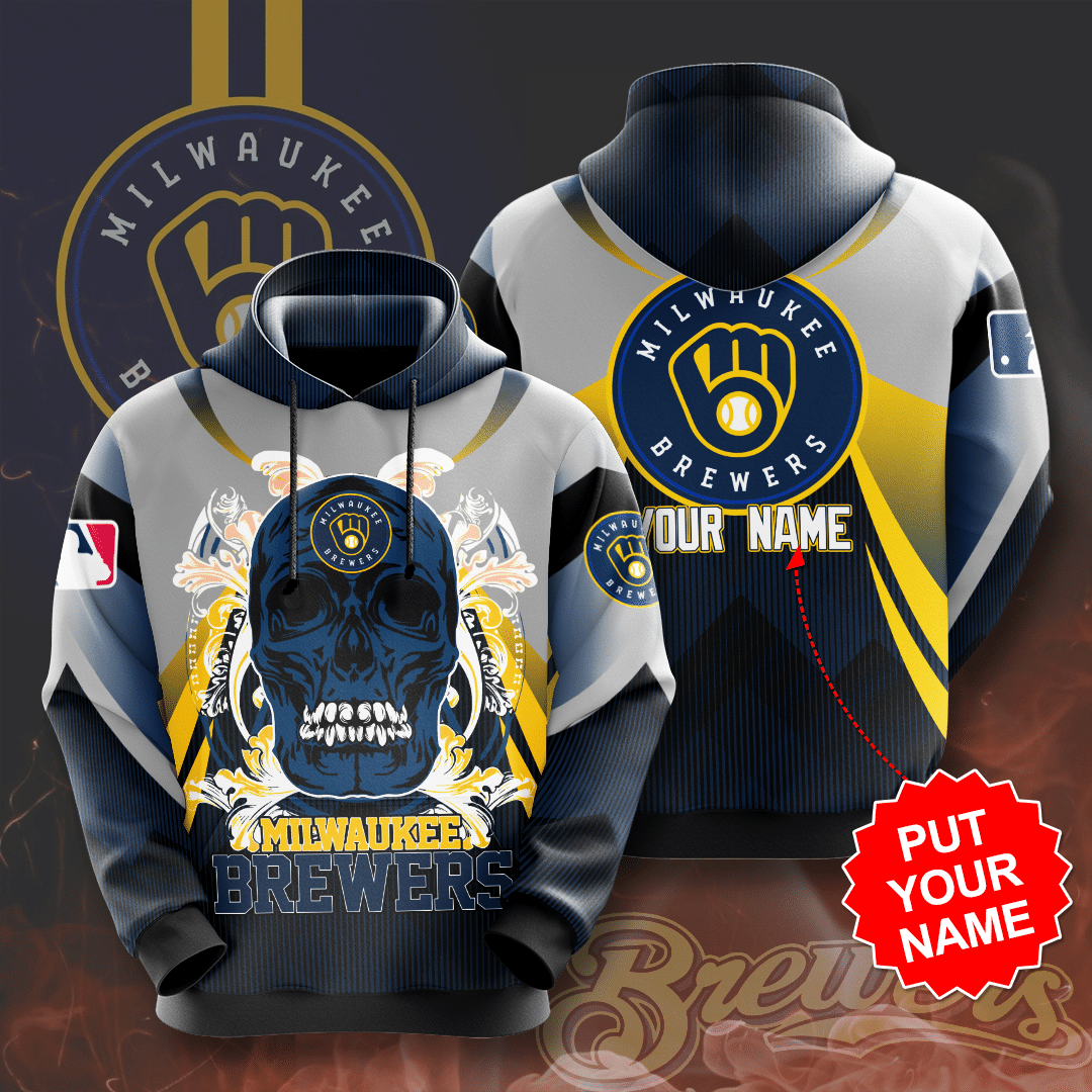 Personalized Milwaukee Brewers 3D Hoodie - Famjoys Personalized Milwaukee Brewers 3D Hoodie - Famjoys