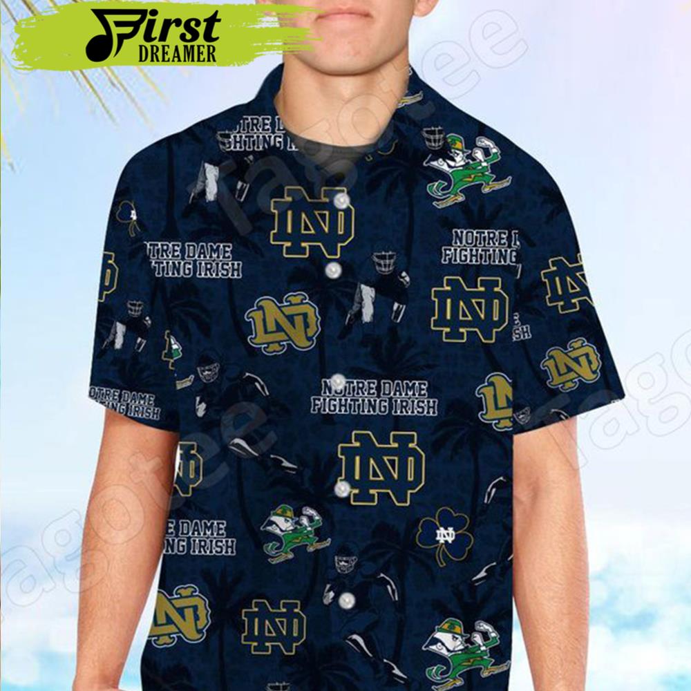 Personalized Notre Dame Fighting Irish Coconut Aloha Hawaiian Shirt - Famjoys Personalized Notre Dame Fighting Irish Coconut Aloha Hawaiian Shirt - Famjoys