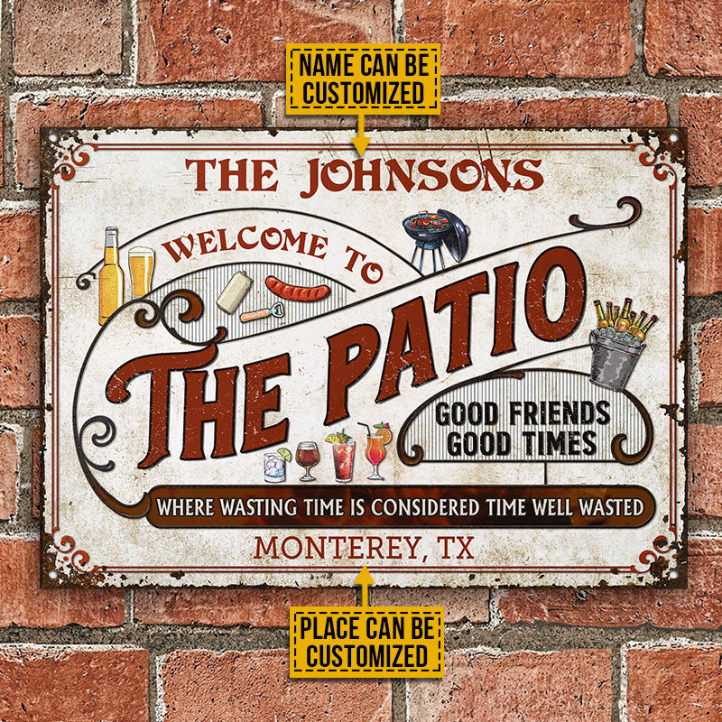 Personalized Patio Grilling Red Where Wasting Time Custom Classic Metal Signs - Famjoys Personalized Patio Grilling Red Where Wasting Time Custom Classic Metal Signs - Famjoys