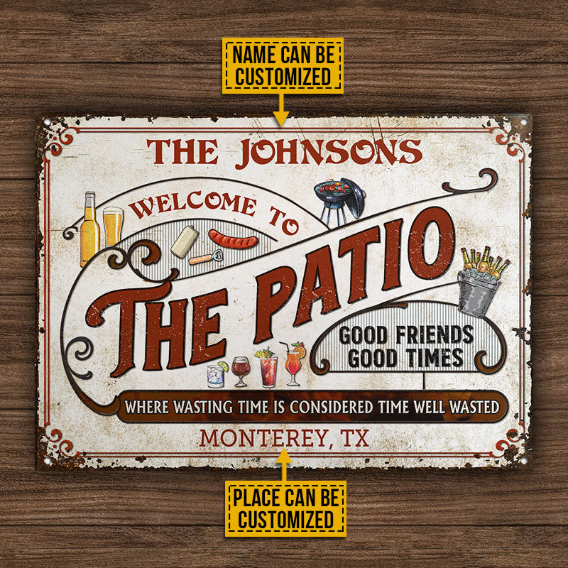 Personalized Patio Grilling Red Where Wasting Time Custom Classic Metal Signs - Famjoys Personalized Patio Grilling Red Where Wasting Time Custom Classic Metal Signs - Famjoys
