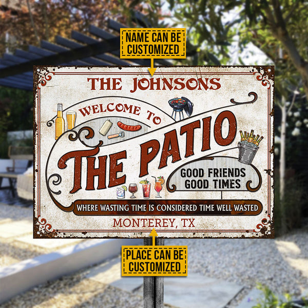 Personalized Patio Grilling Red Where Wasting Time Custom Classic Metal Signs - Famjoys Personalized Patio Grilling Red Where Wasting Time Custom Classic Metal Signs - Famjoys