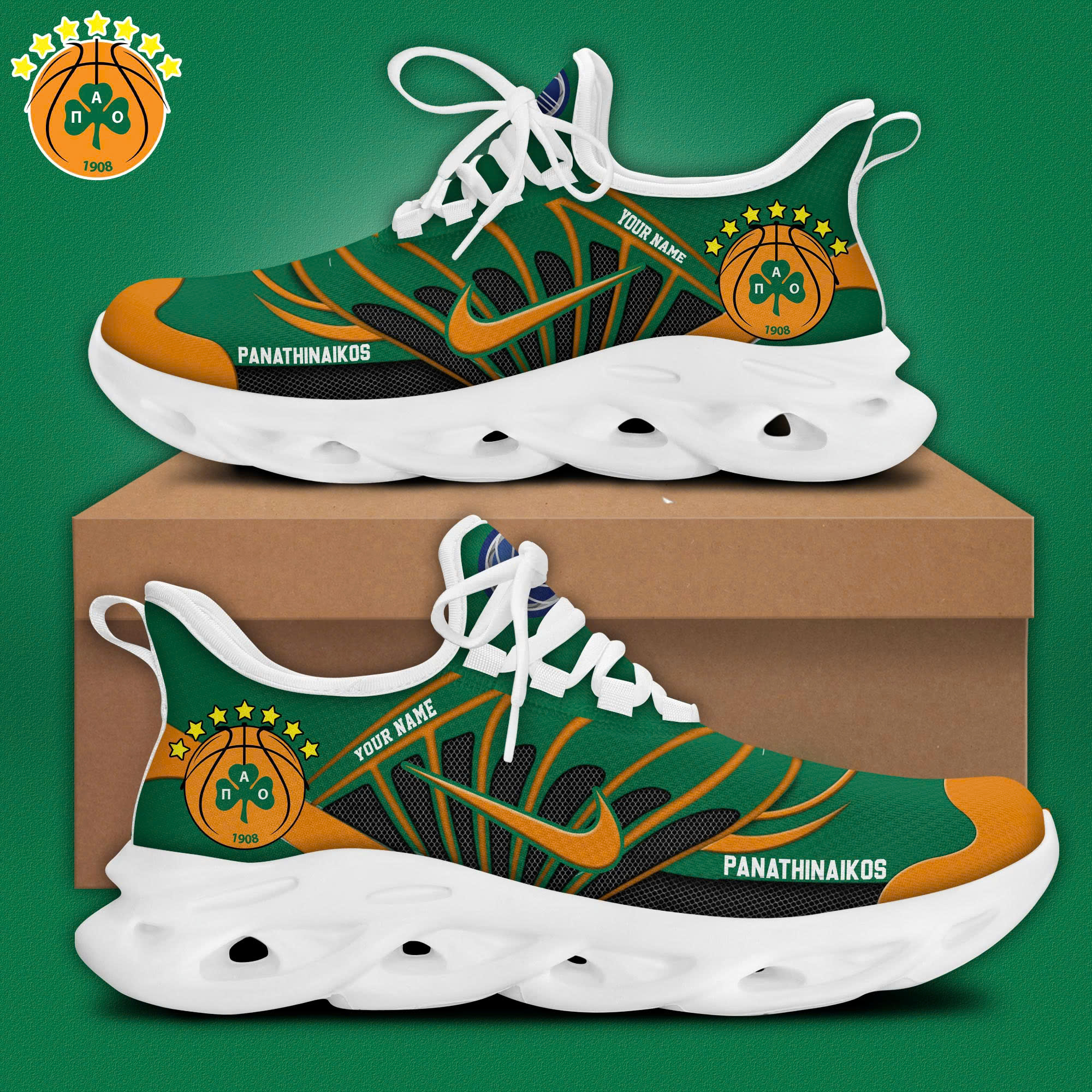 Personalized Shoes Panathinaikos BC - Famjoys Personalized Shoes Panathinaikos BC - Famjoys