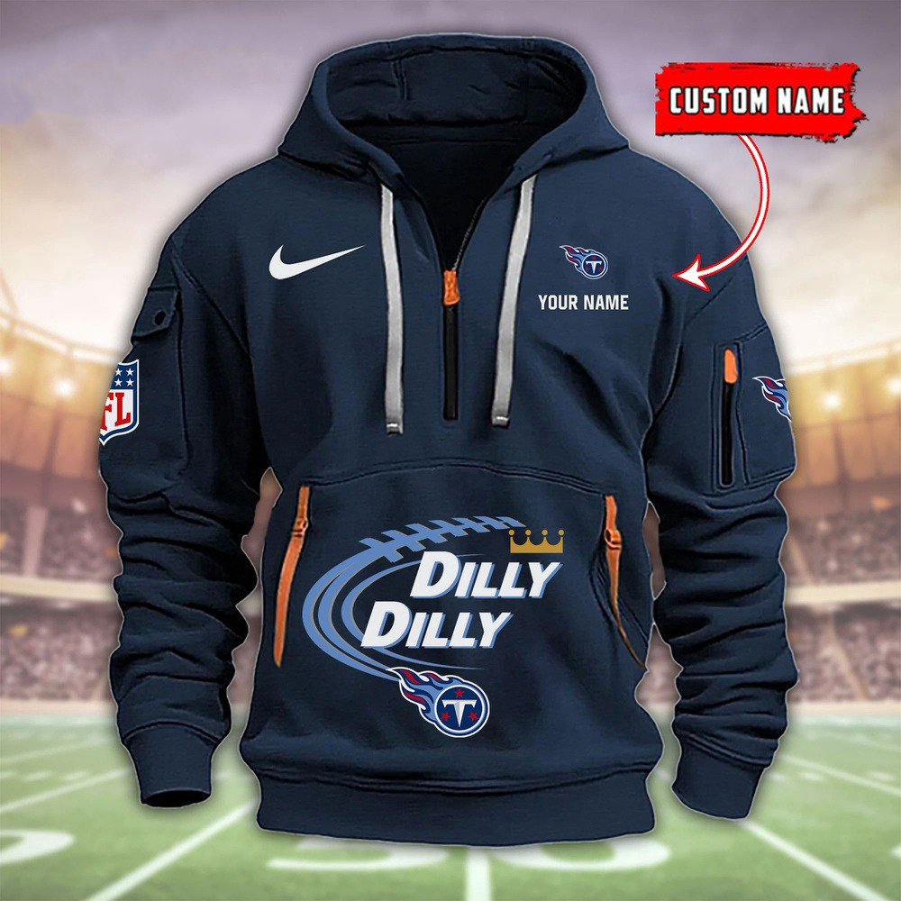 Personalized Tennessee Titans Dilly Dilly Football Quarter Zip Hoodie Half Zip Hoodie - Famjoys Personalized Tennessee Titans Dilly Dilly Football Quarter Zip Hoodie Half Zip Hoodie - Famjoys