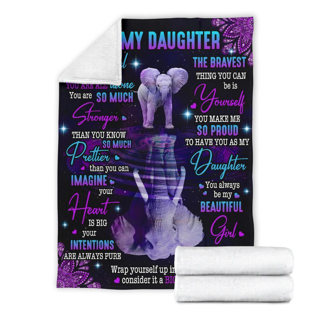 Personalized To My Daughter Blanket Never Feel That You Are All Alone Elephant Blanket Mom To Daughter Gift Custom Daughter Blanket - Famjoys Personalized To My Daughter Blanket Never Feel That You Are All Alone Elephant Blanket Mom To Daughter Gift Custom Daughter Blanket - Famjoys