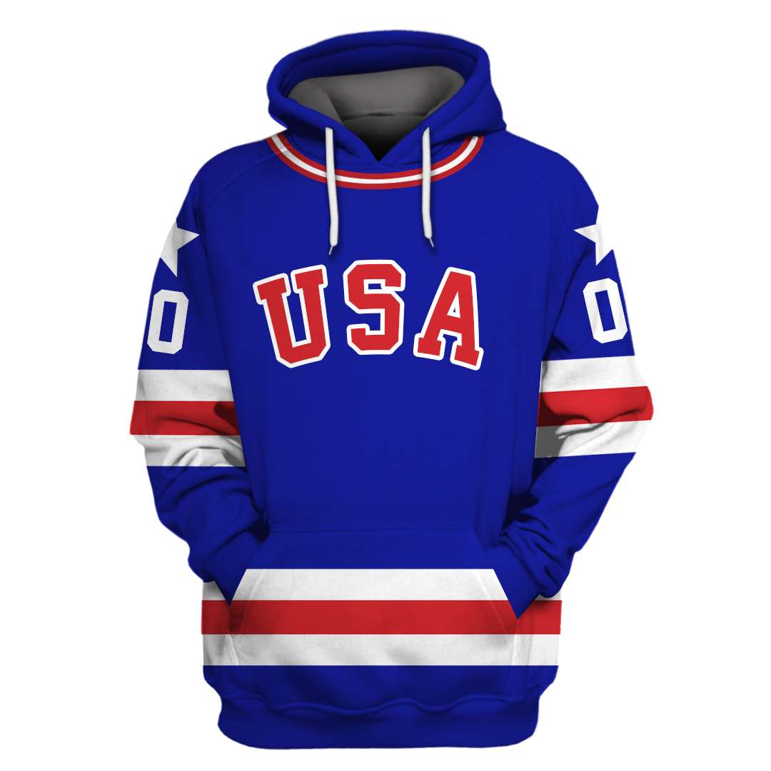 Personalized USA Hockey 3D Pullover Hoodie - Famjoys Personalized USA Hockey 3D Pullover Hoodie - Famjoys