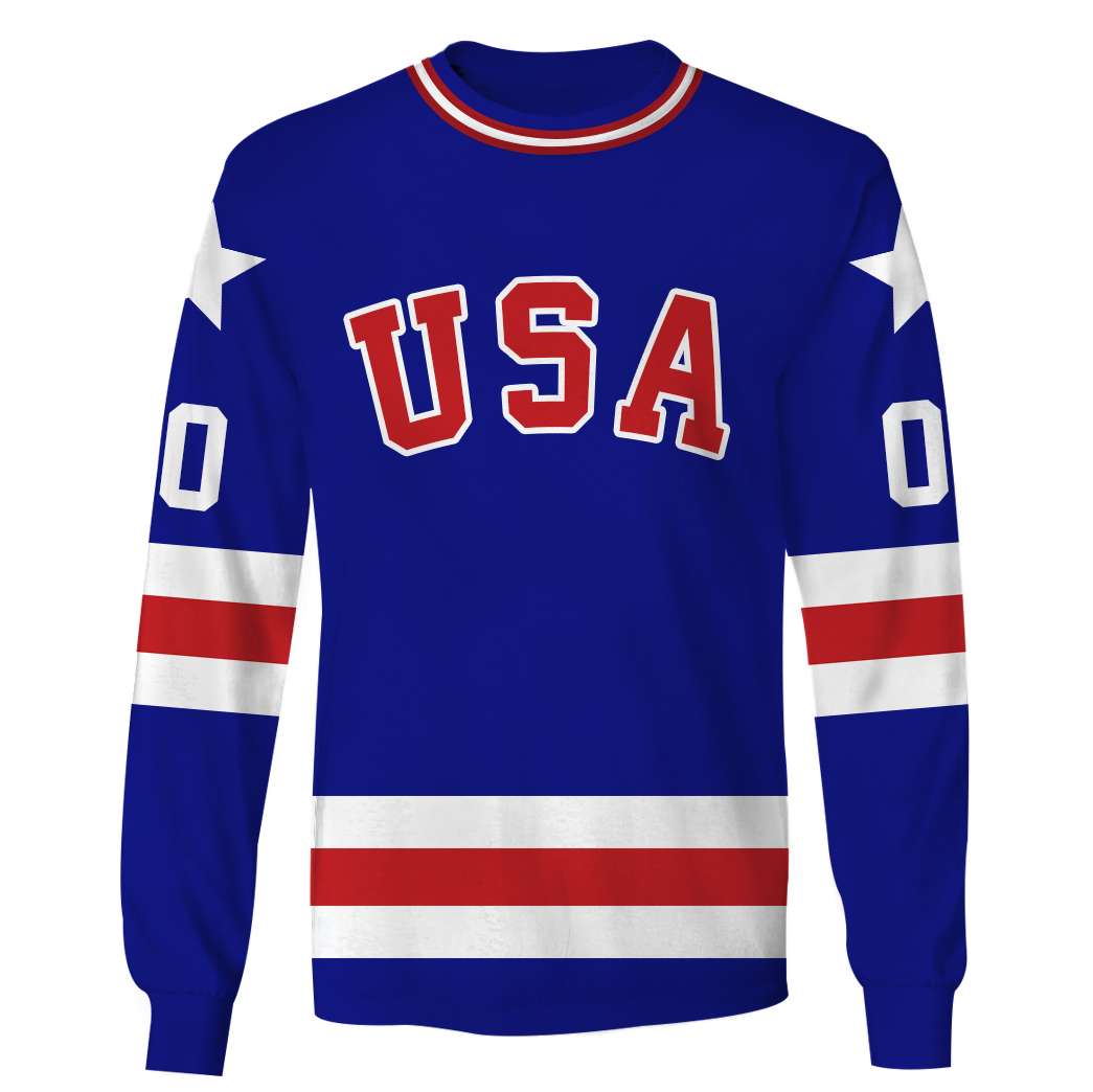 Personalized USA Hockey 3D Pullover Hoodie - Famjoys Personalized USA Hockey 3D Pullover Hoodie - Famjoys