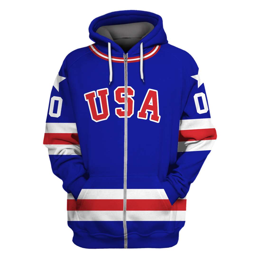 Personalized USA Hockey 3D Pullover Hoodie - Famjoys Personalized USA Hockey 3D Pullover Hoodie - Famjoys