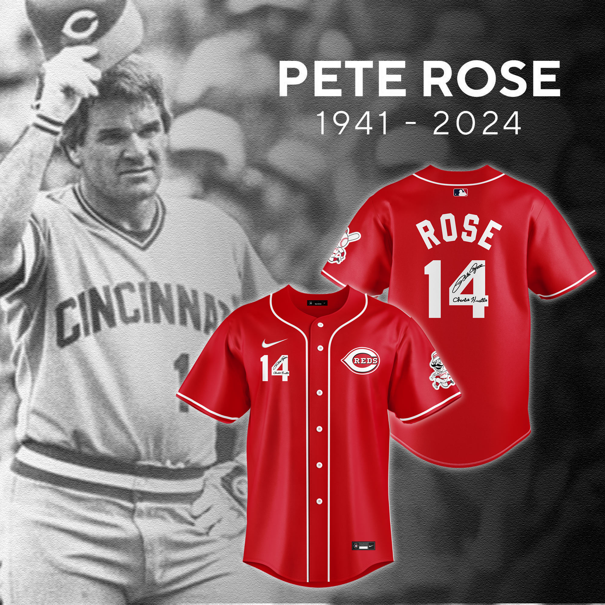 Pete Rose Cincinnati Reds The Hit King 1941 Thank You For The Memories Signatures Baseball Jersey s - Famjoys Pete Rose Cincinnati Reds The Hit King 1941 Thank You For The Memories Signatures Baseball Jersey s - Famjoys