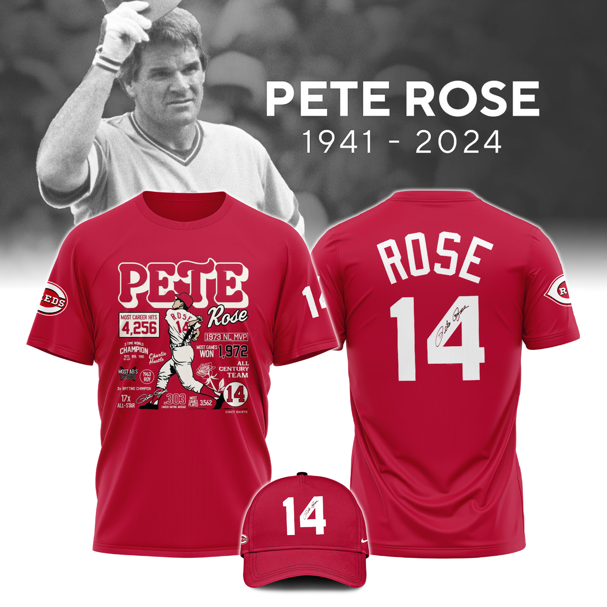 Pete Rose Cincinnati Reds The Hit King 1941 Thank You For The Memories Signatures - Famjoys Pete Rose Cincinnati Reds The Hit King 1941 Thank You For The Memories Signatures - Famjoys