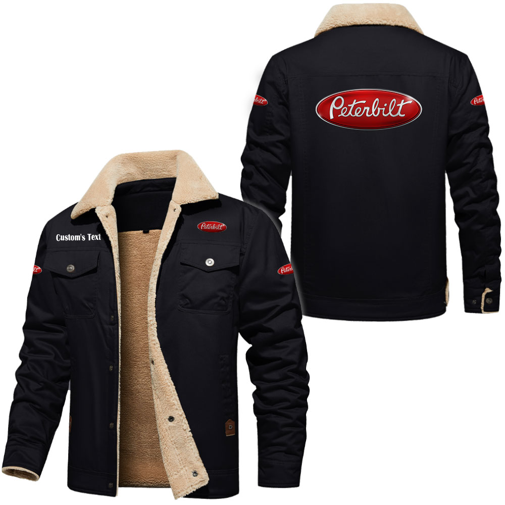 Peterbilt Cargo Fleece Lined Cotton Jacket Multicolor, vintage style, customize name