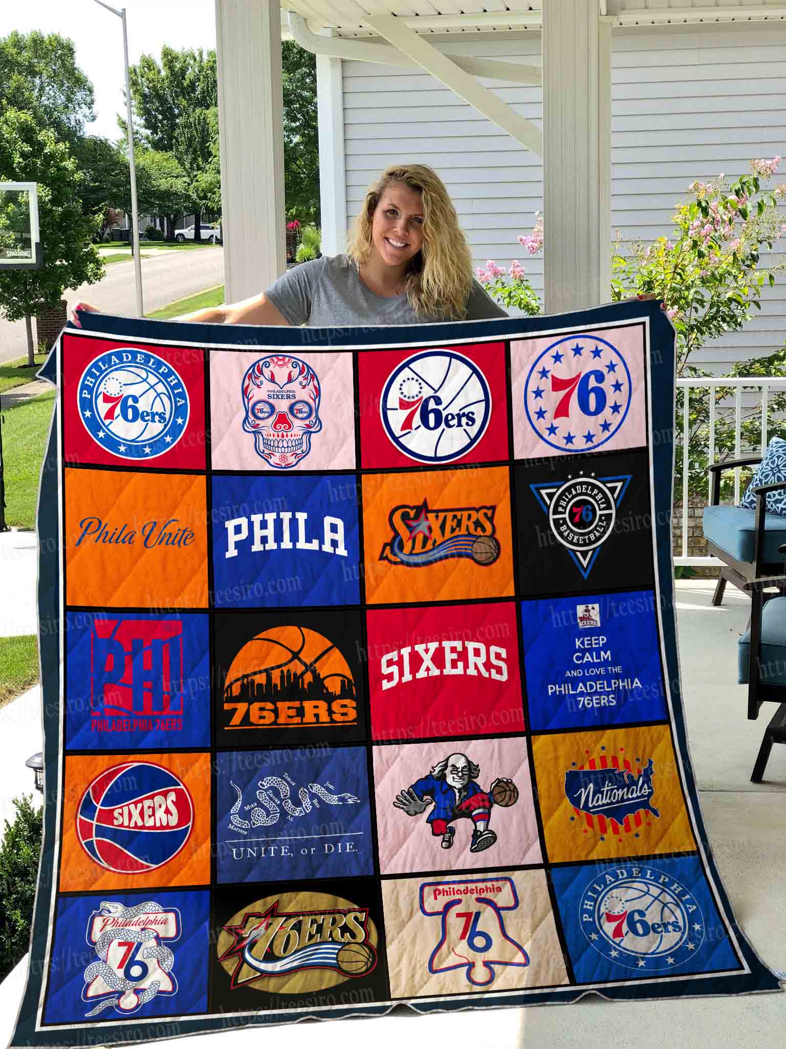 Philadelphia 76ers All Season Plus Size Quilt Blanket - Famjoys Philadelphia 76ers All Season Plus Size Quilt Blanket - Famjoys