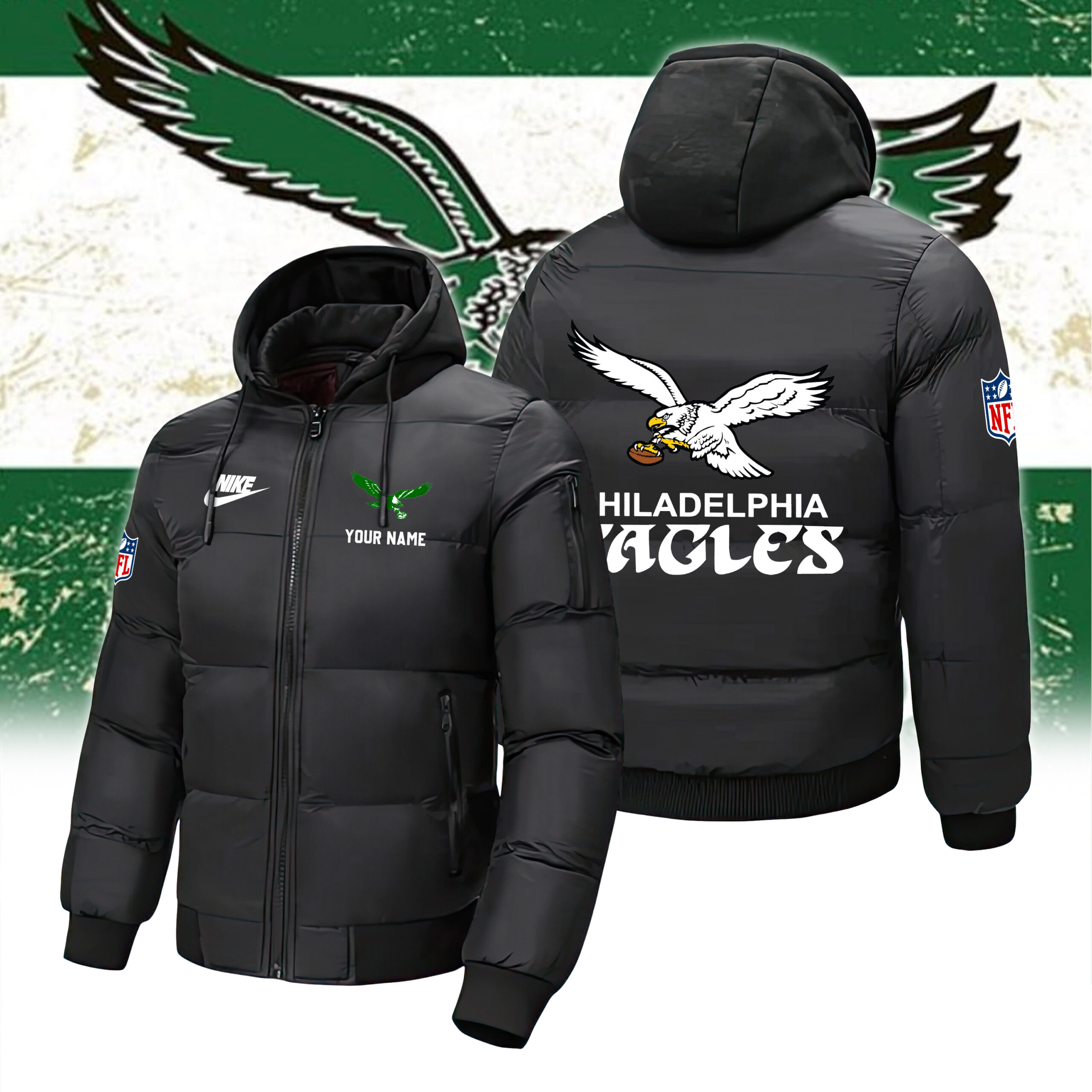 Philadelphia Eagle Cotton Padded Jacket - Famjoys Philadelphia Eagle Cotton Padded Jacket - Famjoys