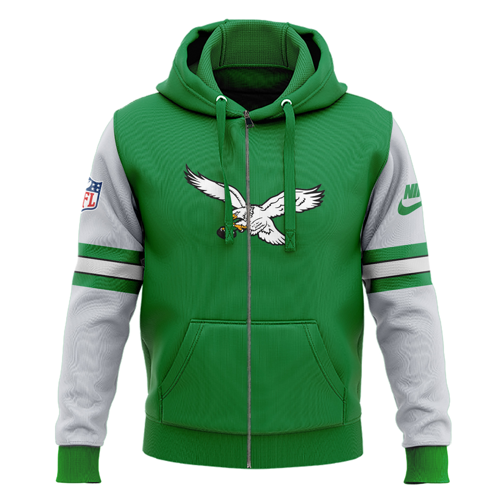 Philadelphia Eagle Zip Hoodie 01 - Famjoys Philadelphia Eagle Zip Hoodie 01 - Famjoys