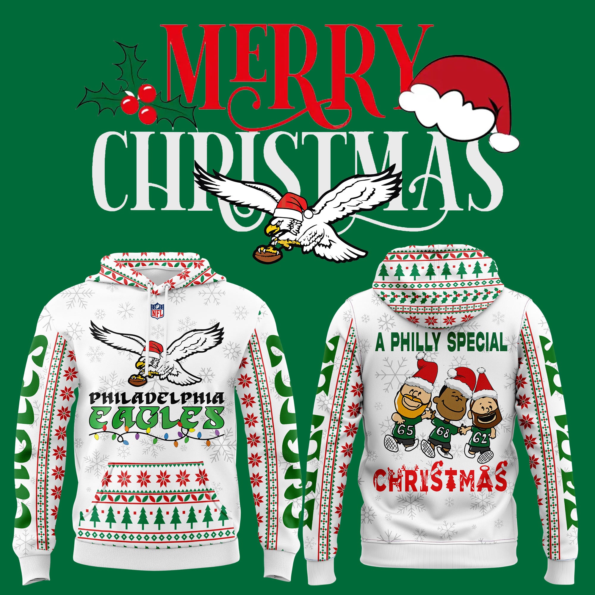 Philadelphia Eagles “A Philly Special Christmas†Hoodie 2024 - Famjoys Philadelphia Eagles “A Philly Special Christmas†Hoodie 2024 - Famjoys