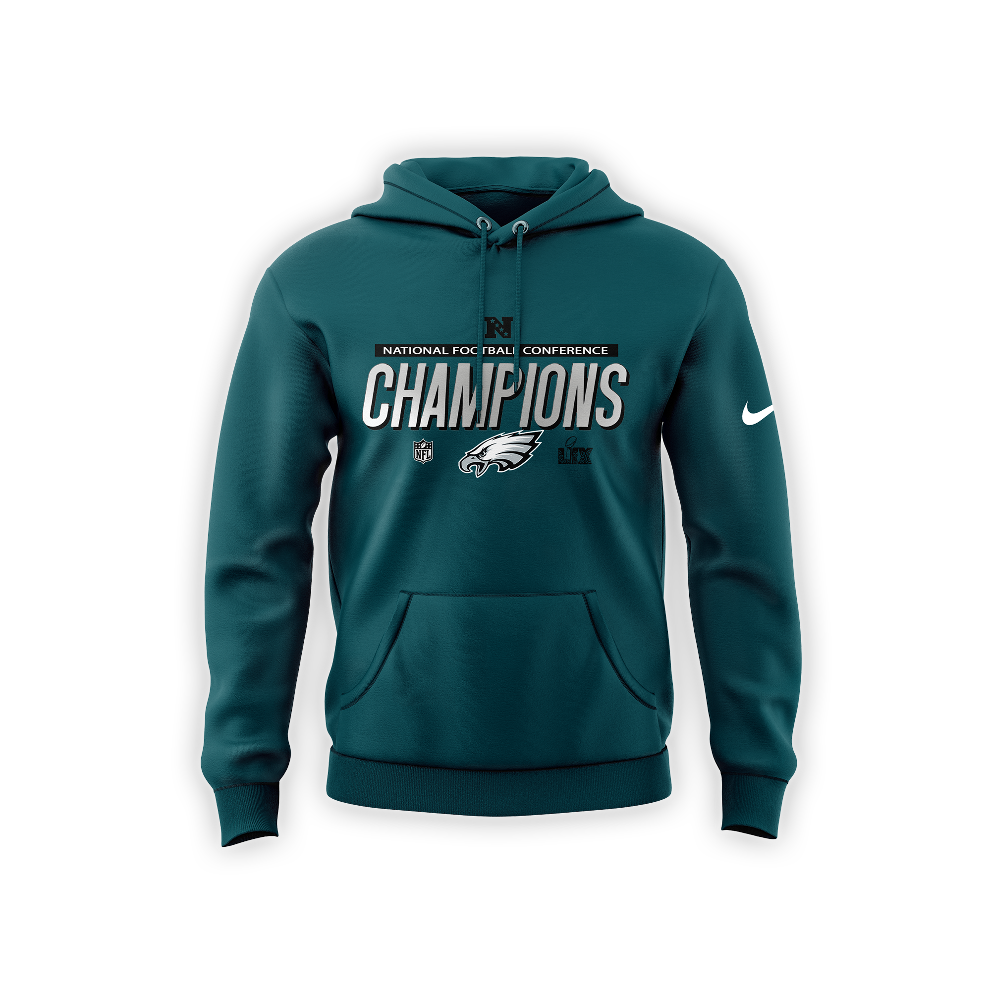 Philadelphia Eagles 2024 NFC Champions Locker Room Trophy Collection Hoodie - Famjoys Philadelphia Eagles 2024 NFC Champions Locker Room Trophy Collection Hoodie - Famjoys