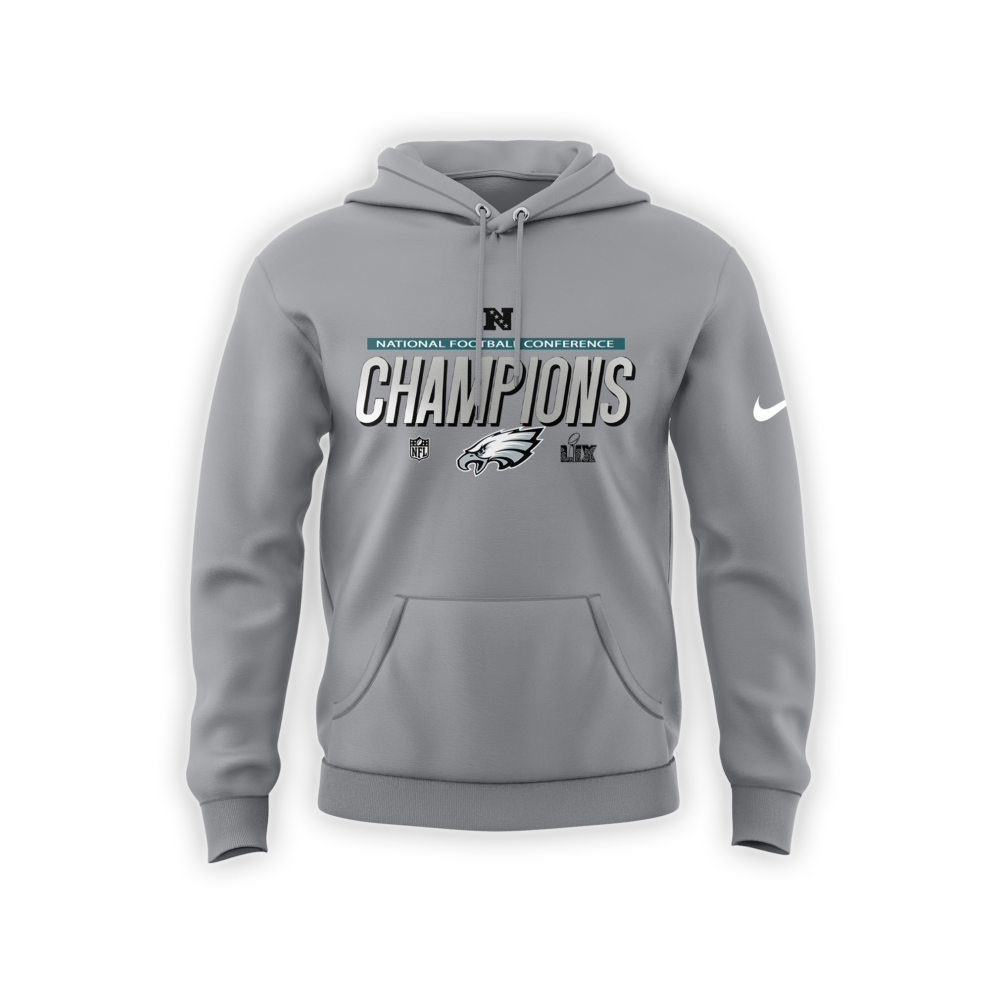 Philadelphia Eagles 2024 NFC Champions Locker Room Trophy Collection Hoodie - Famjoys Philadelphia Eagles 2024 NFC Champions Locker Room Trophy Collection Hoodie - Famjoys