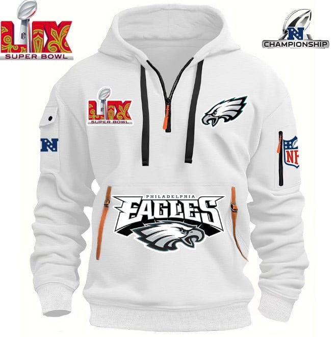 Philadelphia Eagles 2024 NFC Champions Locker Room Trophy Half New Hoodie - Famjoys Philadelphia Eagles 2024 NFC Champions Locker Room Trophy Half New Hoodie - Famjoys