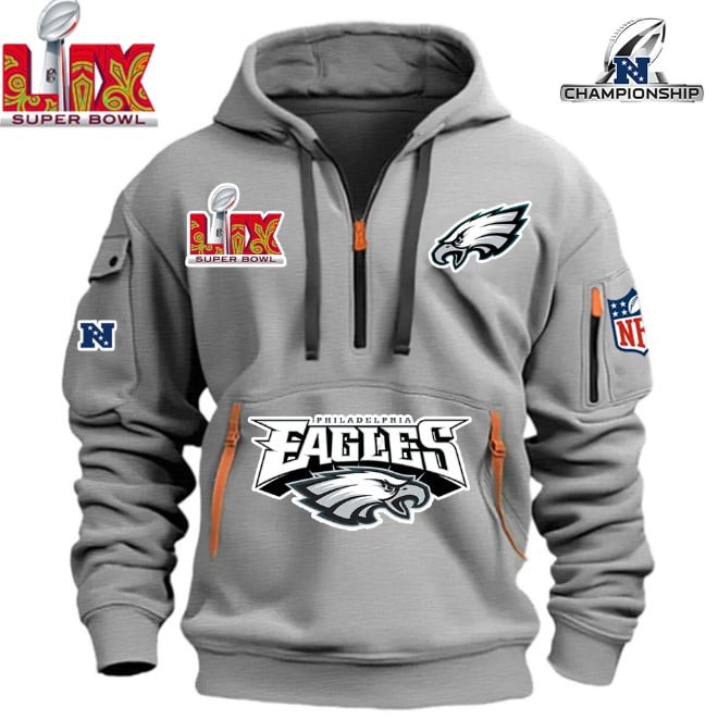 Philadelphia Eagles 2024 NFC Champions Locker Room Trophy Half New Hoodie - Famjoys Philadelphia Eagles 2024 NFC Champions Locker Room Trophy Half New Hoodie - Famjoys