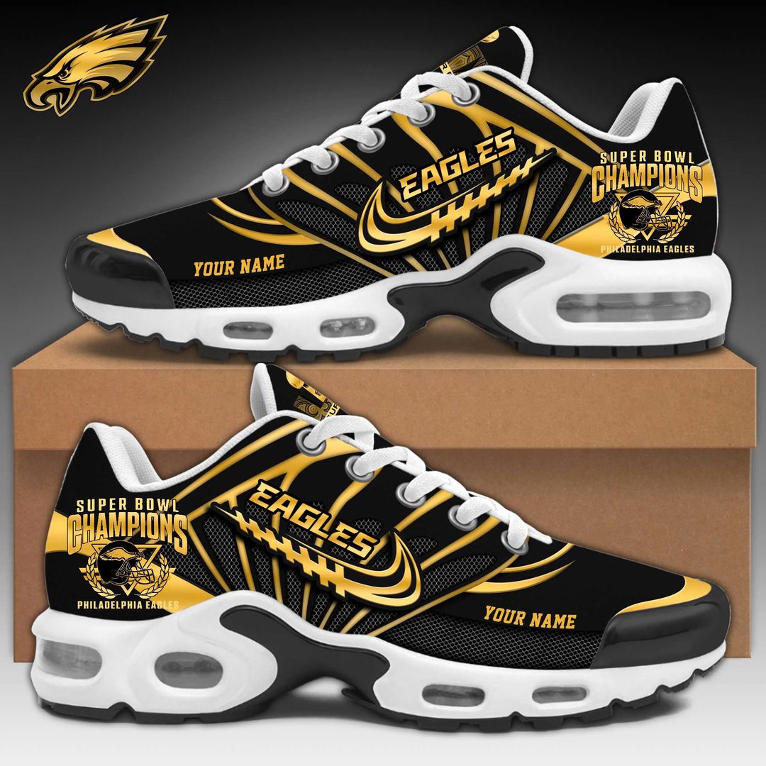 Philadelphia Eagles 2024 Super Bowl LIX Champions Gold Air Max Plus Sneakers - Famjoys Philadelphia Eagles 2024 Super Bowl LIX Champions Gold Air Max Plus Sneakers - Famjoys