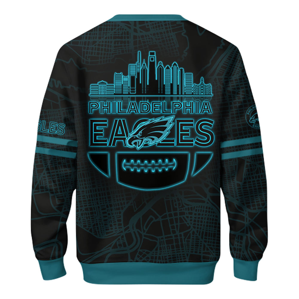 Philadelphia Eagles 2025 Back In Black Sweatshirt - Famjoys Philadelphia Eagles 2025 Back In Black Sweatshirt - Famjoys