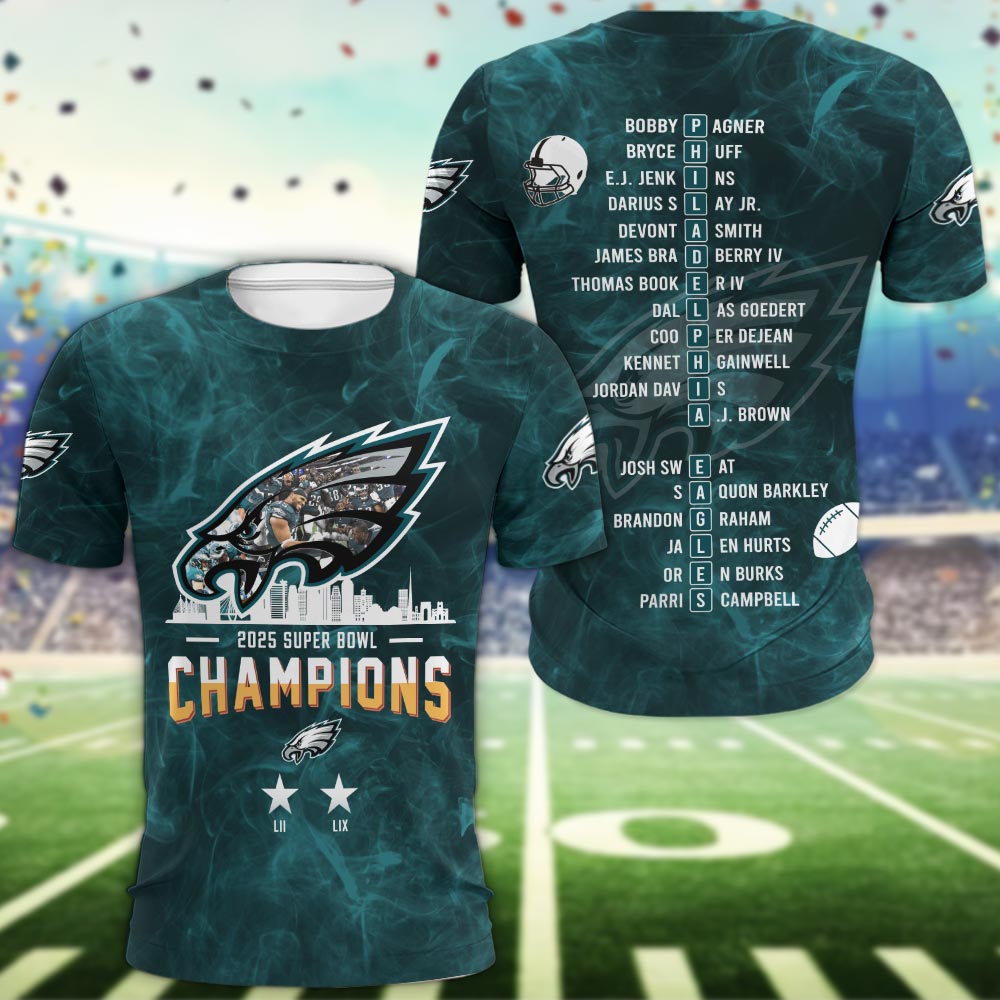 Philadelphia Eagles 2025 Super Bowl Champions - Famjoys Philadelphia Eagles 2025 Super Bowl Champions - Famjoys