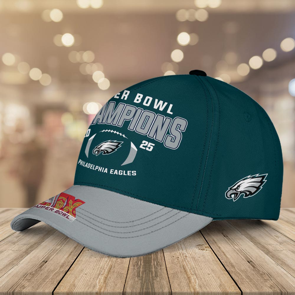 Philadelphia Eagles 2025 Super Bowl LIX Champions Cap - Famjoys Philadelphia Eagles 2025 Super Bowl LIX Champions Cap - Famjoys