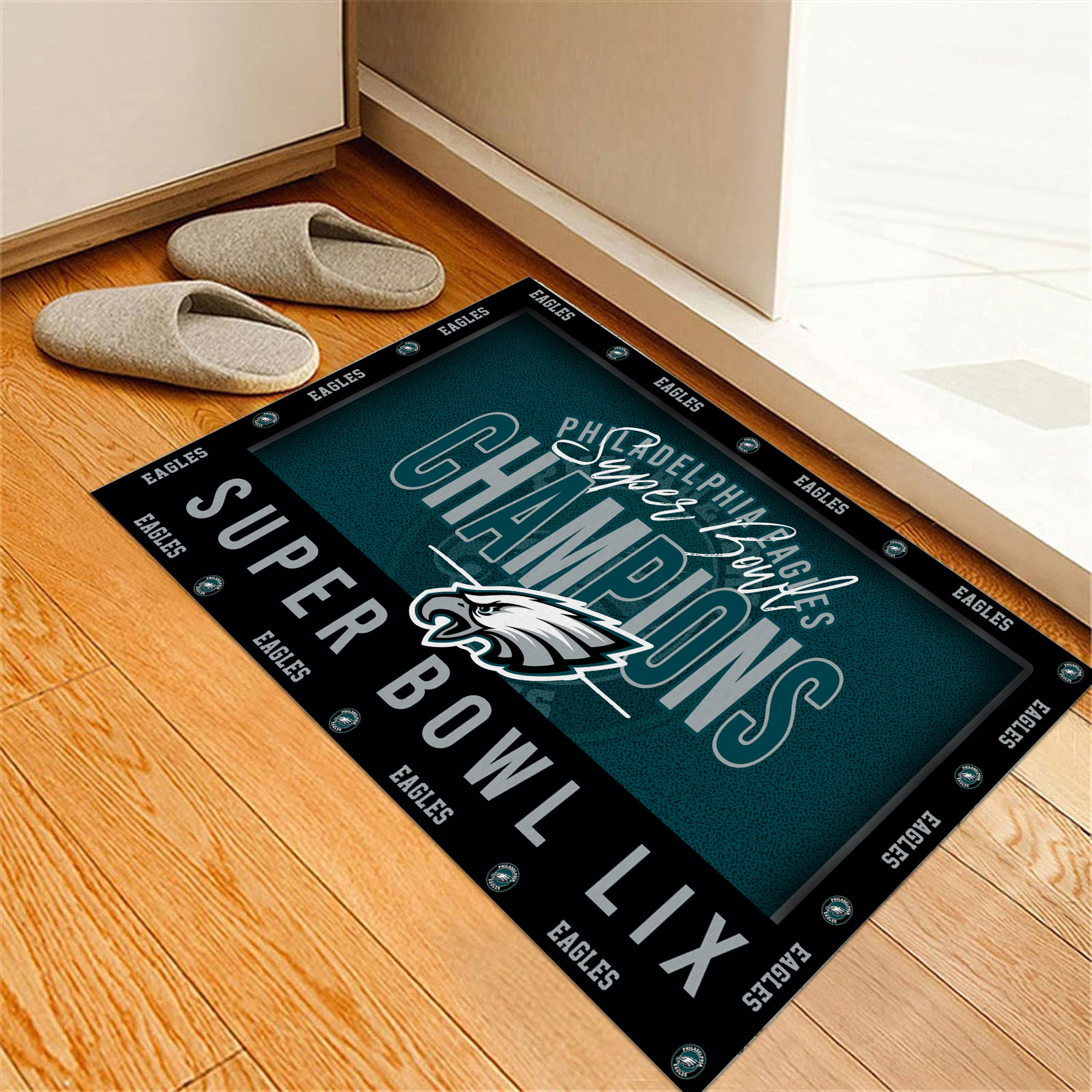 Philadelphia Eagles 2025 Super Bowl LIX Champions Doormat - Famjoys Philadelphia Eagles 2025 Super Bowl LIX Champions Doormat - Famjoys