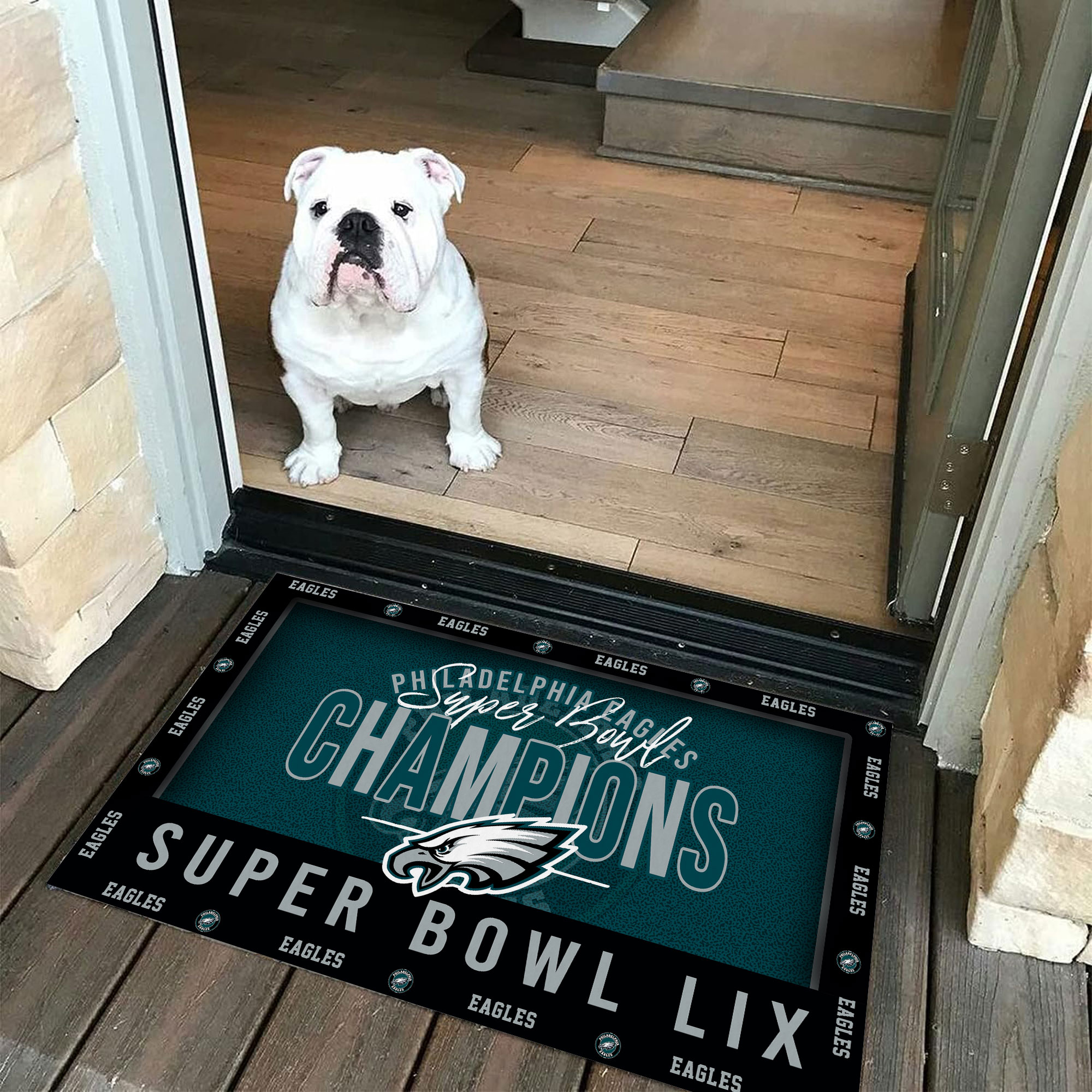 Philadelphia Eagles 2025 Super Bowl LIX Champions Doormat - Famjoys Philadelphia Eagles 2025 Super Bowl LIX Champions Doormat - Famjoys