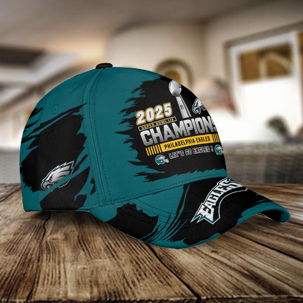 Philadelphia Eagles 2025 Super Bowl LIX Champions Hat - Famjoys Philadelphia Eagles 2025 Super Bowl LIX Champions Hat - Famjoys