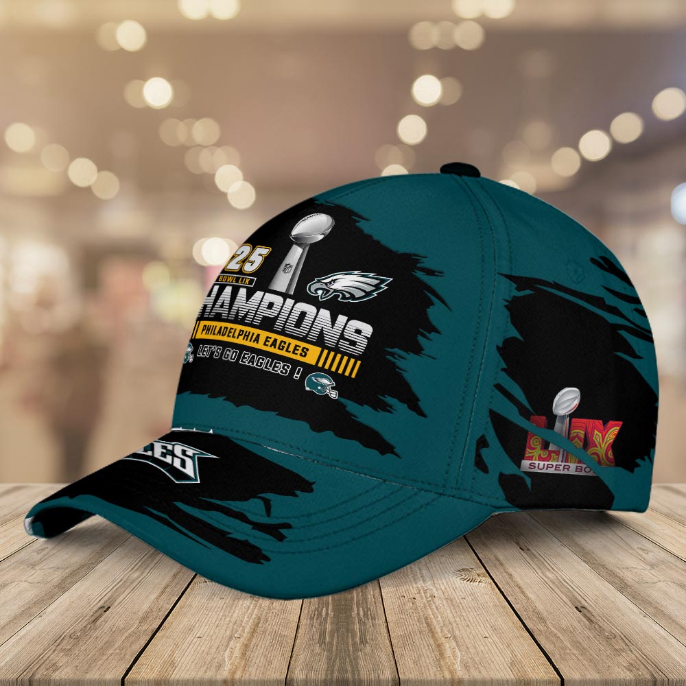 Philadelphia Eagles 2025 Super Bowl LIX Champions Hat - Famjoys Philadelphia Eagles 2025 Super Bowl LIX Champions Hat - Famjoys
