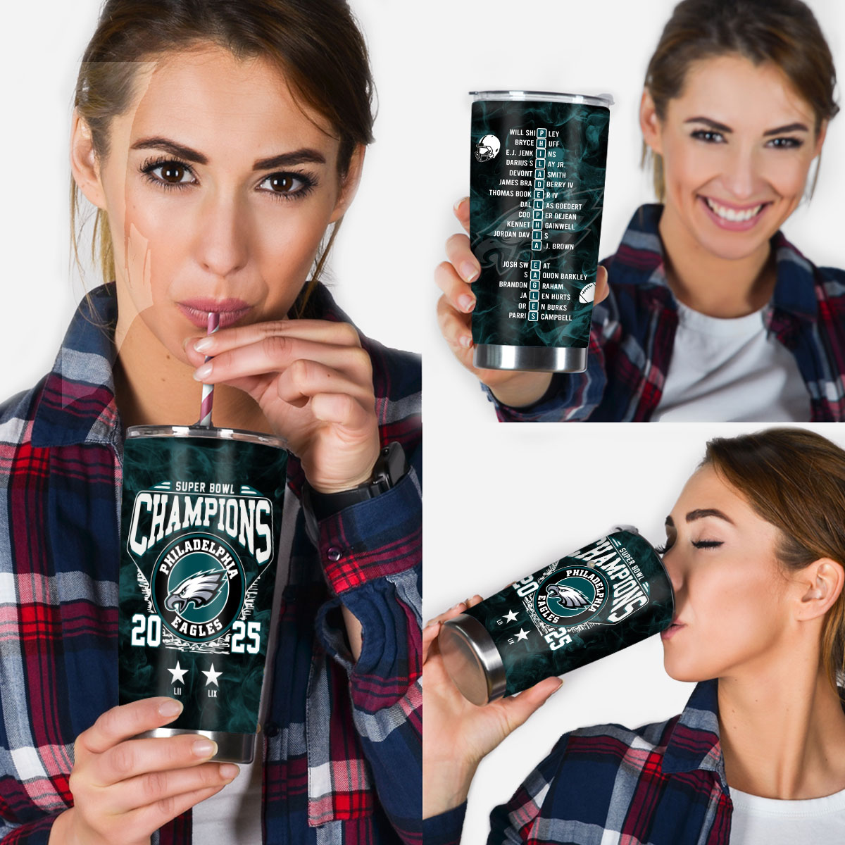 Philadelphia Eagles 2025 Super Bowl LIX Champions Tumbler - Famjoys Philadelphia Eagles 2025 Super Bowl LIX Champions Tumbler - Famjoys