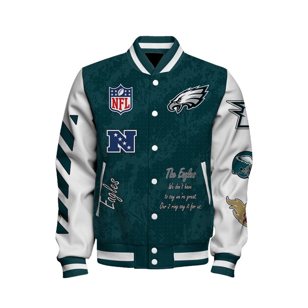 Philadelphia Eagles 2X Super Bowl LIX Champions Winning Spirit Varsity Jacket - Famjoys Philadelphia Eagles 2X Super Bowl LIX Champions Winning Spirit Varsity Jacket - Famjoys